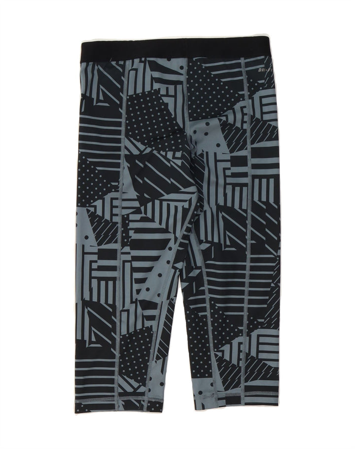 NIKE Womens Graphic Capri Leggings UK 12 Medium Blue Geometric Polyester Vintage Nike and Second-Hand Nike from Messina Hembry 