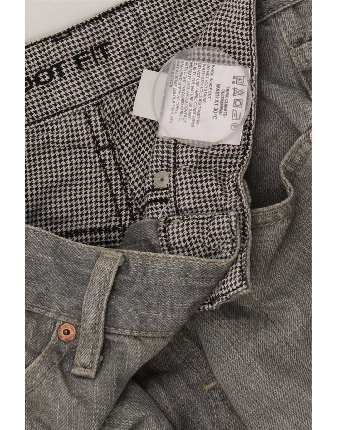 Мужские джинсы Bootcut Marks & Spencer W30 L26 серые, хлопковые