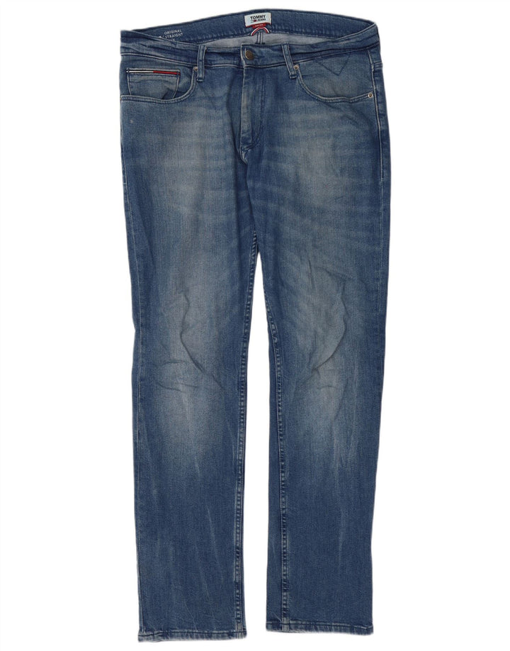 Мужские прямые джинсы Tommy Hilfiger W34 L32 синие, хлопок