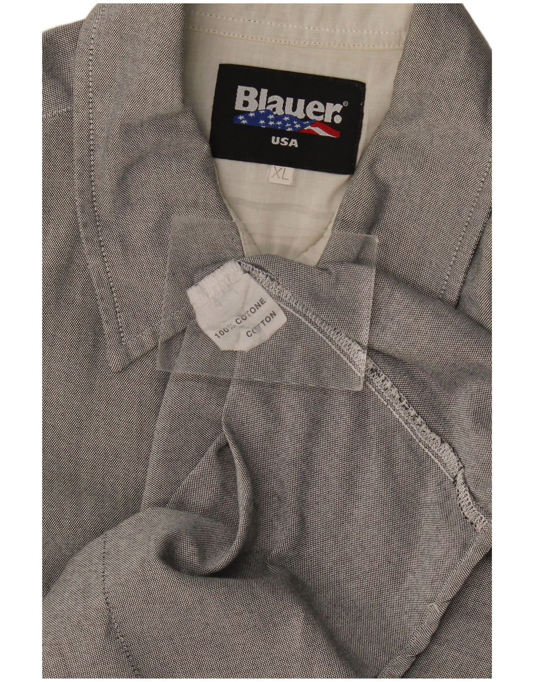 Мужская рубашка с коротким рукавом Blauer XL, серая, хлопок