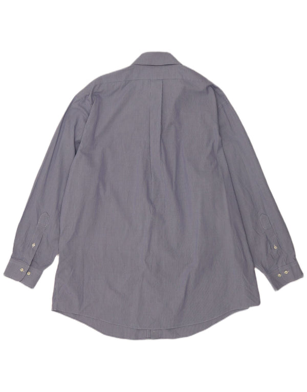 Мужская рубашка приталенного кроя Brooks Brothers, размер 18, 4/5, 2XL, синяя, хлопок с узором «гусиные лапки»