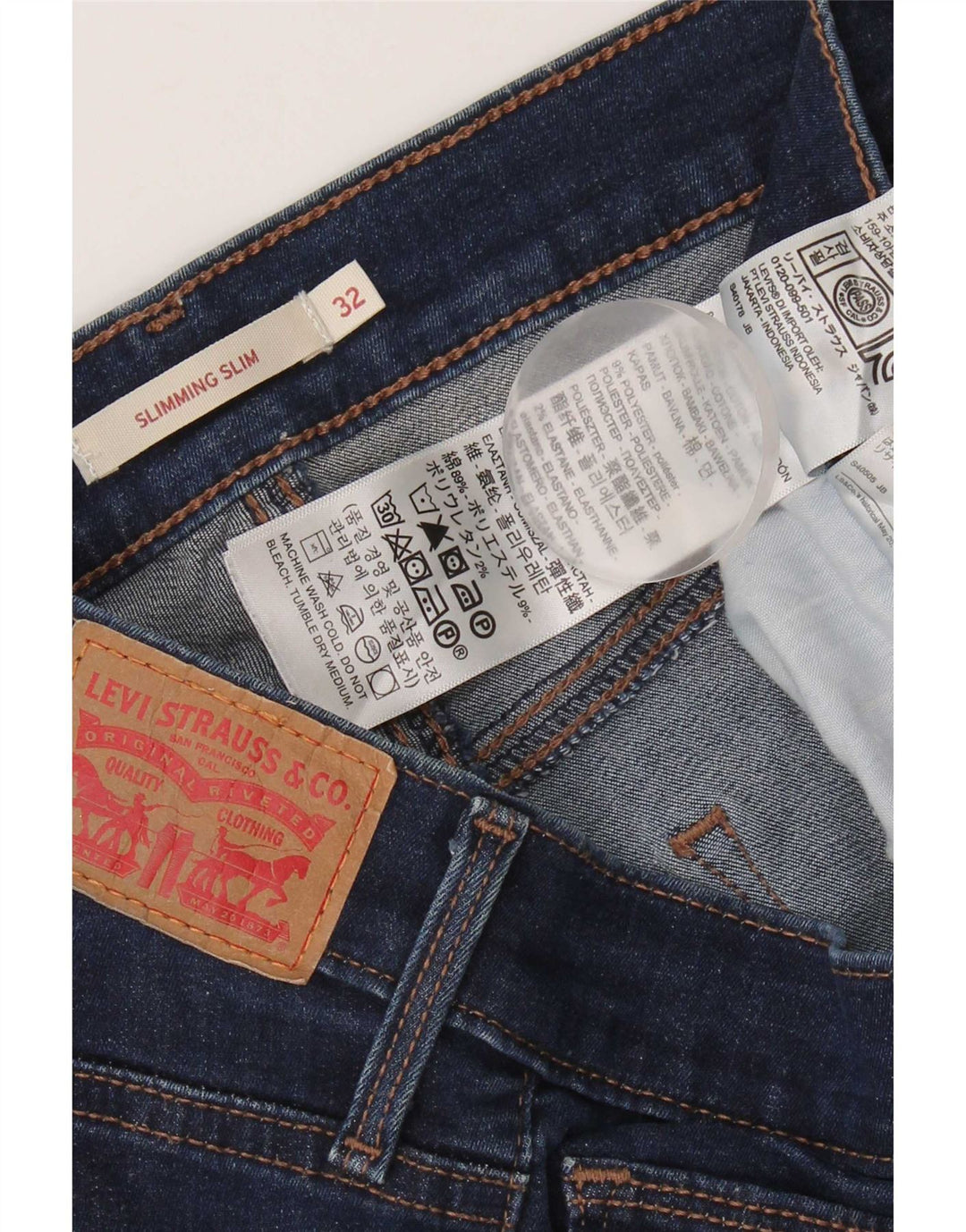 Женские обтягивающие джинсы Levi's W32 L34, темно-синие, хлопок