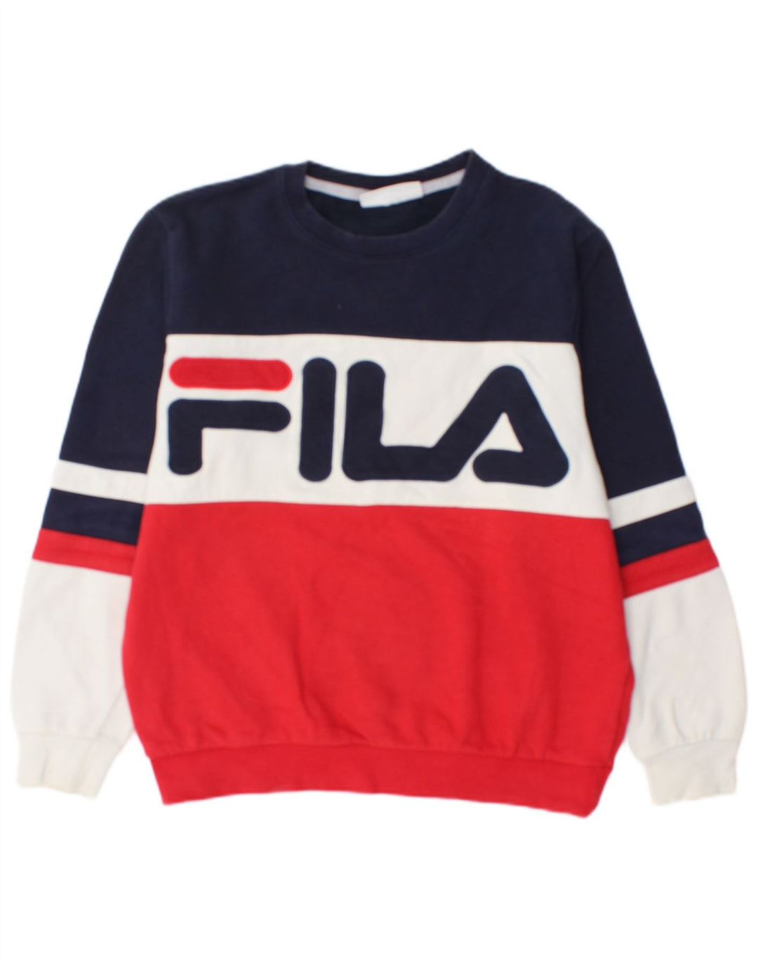 Fila Мужской свитшот с графическим рисунком, маленький разноцветный хлопковый джемпер с цветными блоками