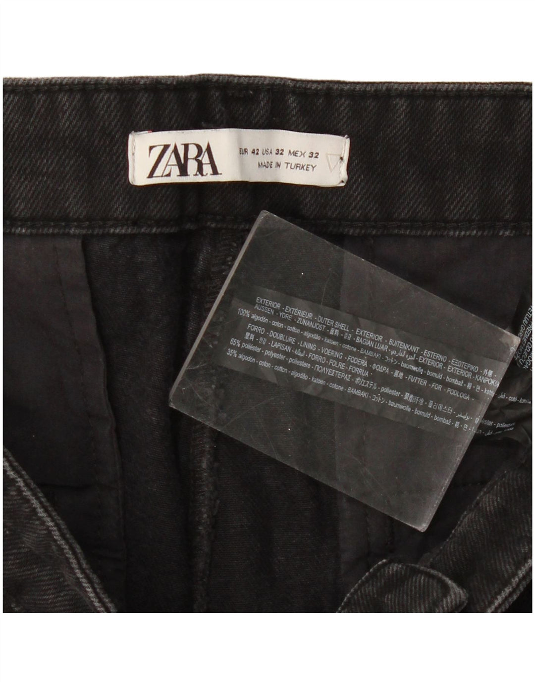 Мужские узкие джинсы ZARA EU 42, большие W32 L27, черный хлопок