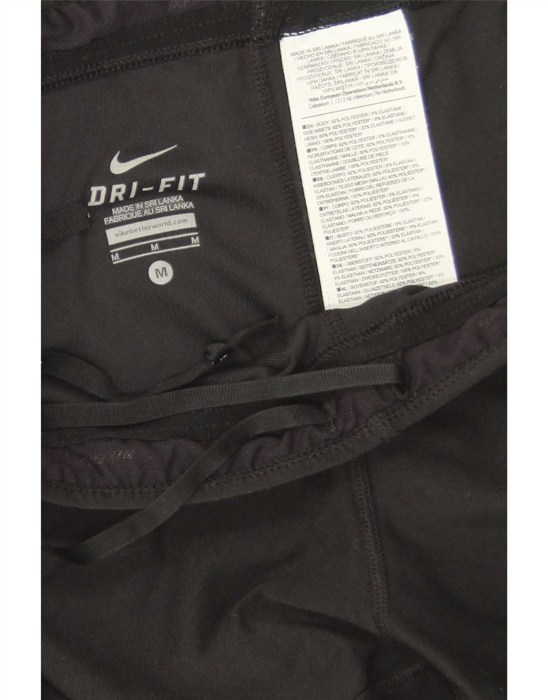 Женские леггинсы-капри Nike Dri Fit UK 12, средние черные цветные блоки