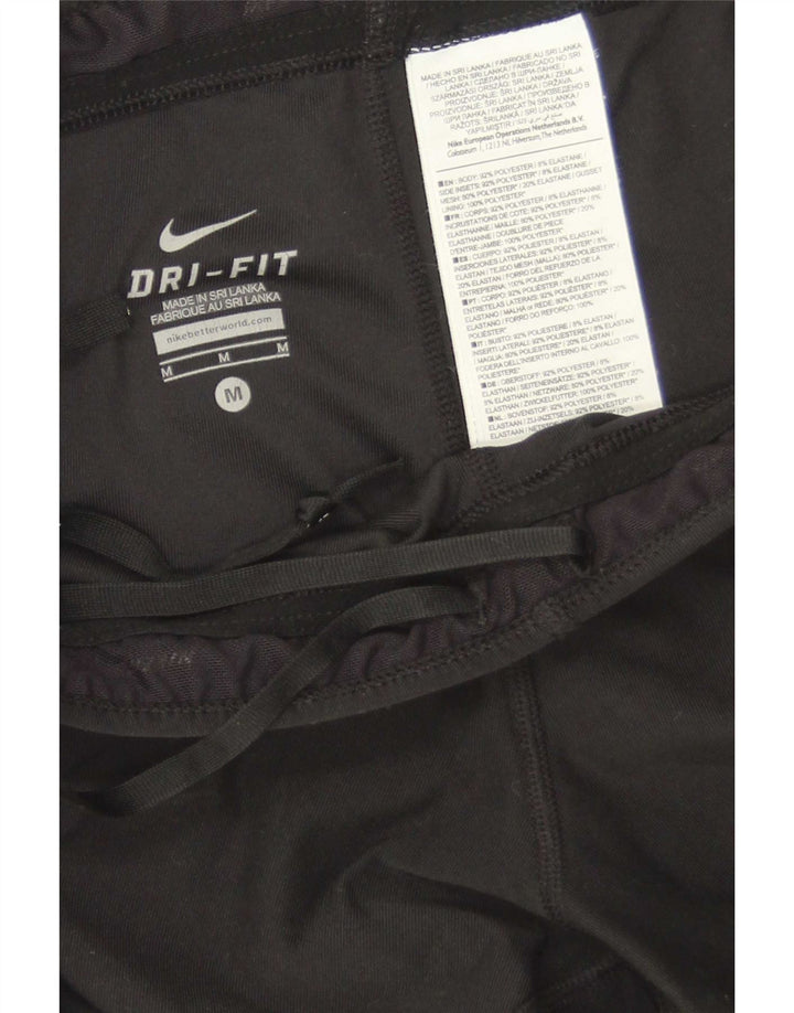 Женские леггинсы-капри Nike Dri Fit UK 12, средние черные цветные блоки