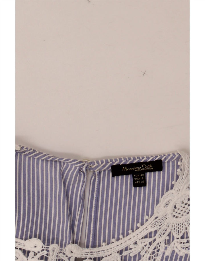 MASSIMO DUTTI Женская блузка без рукавов, топ EU 40, средний синий в полоску