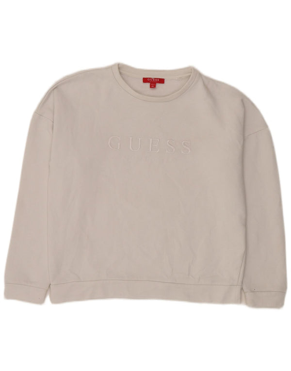 Женский свитер свободного кроя Guess с рисунком UK 6 XS, белый хлопок