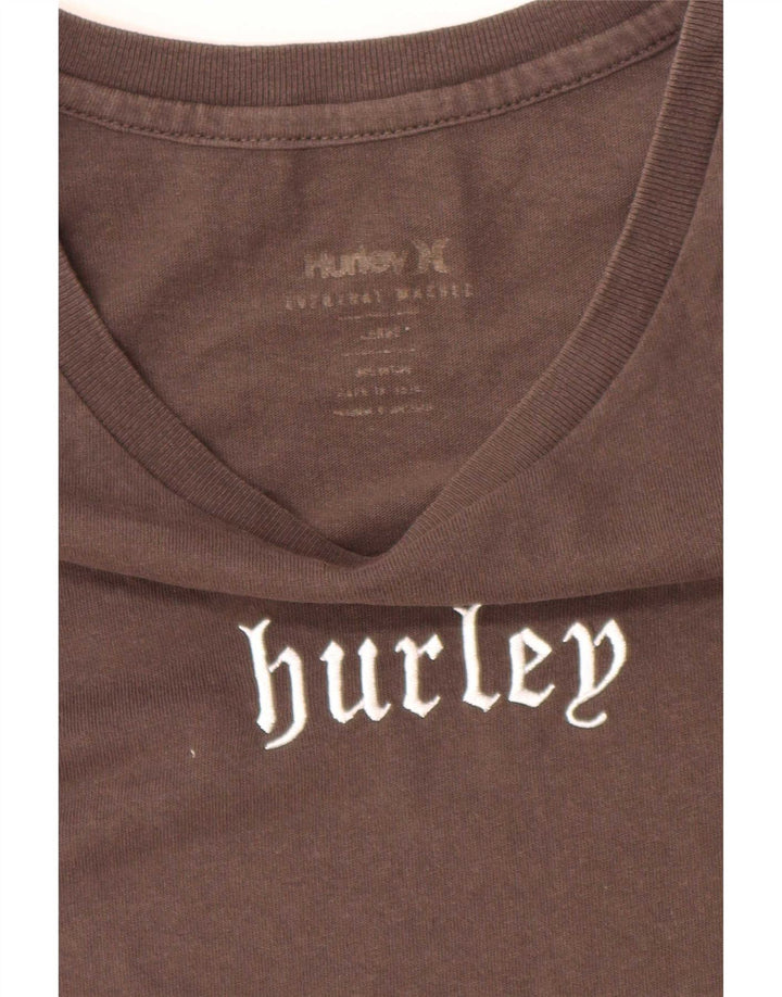 Мужская футболка с рисунком Hurley, большая, коричневая