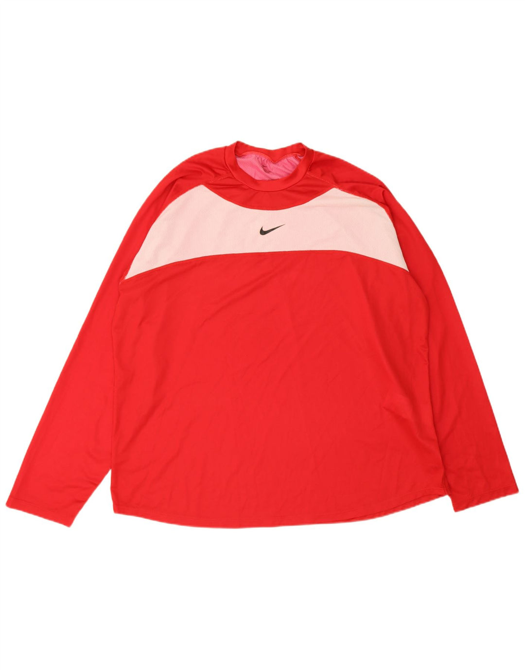 Мужской топ с рисунком Nike с длинным рукавом 2XL, красный полиэстер с цветными блоками