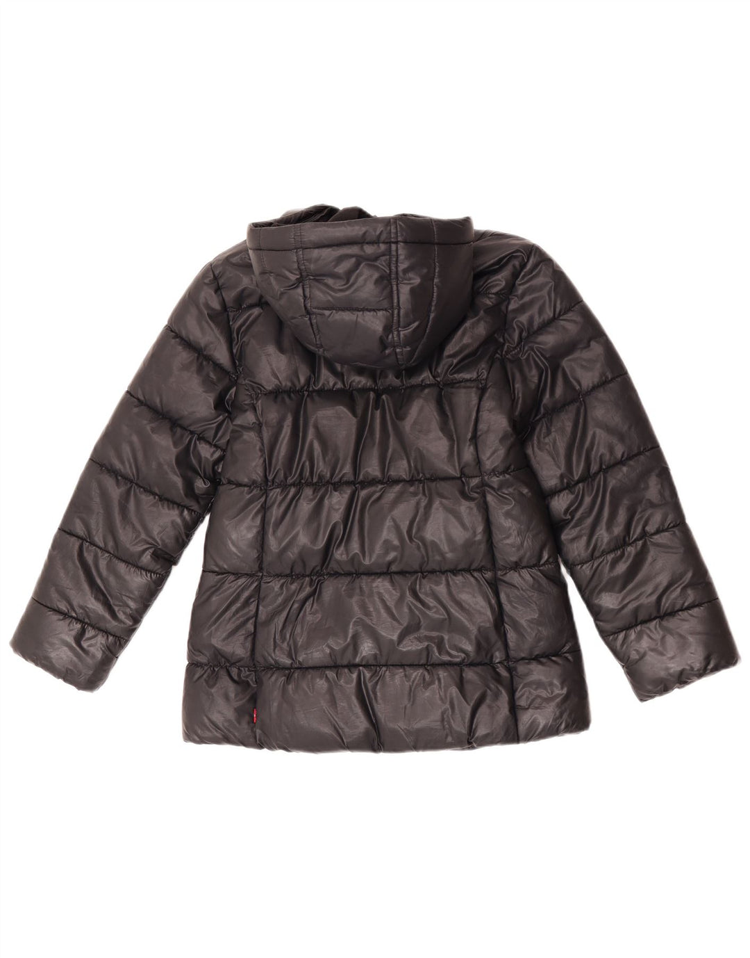 Утепленная куртка с капюшоном Levi's для девочек 9-10 лет, черный полиэстер