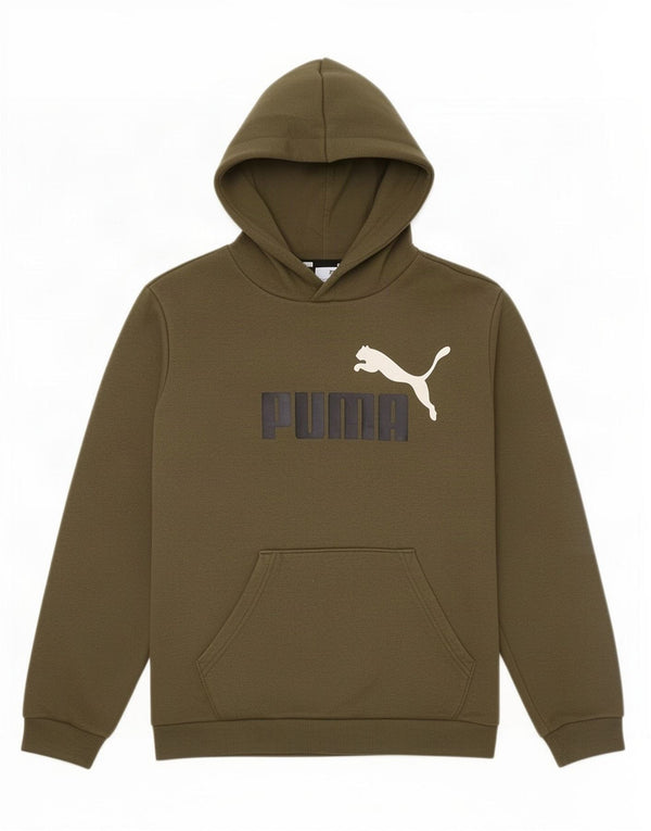 Джемпер с капюшоном Puma для мальчиков 13–14 лет, хлопок цвета хаки