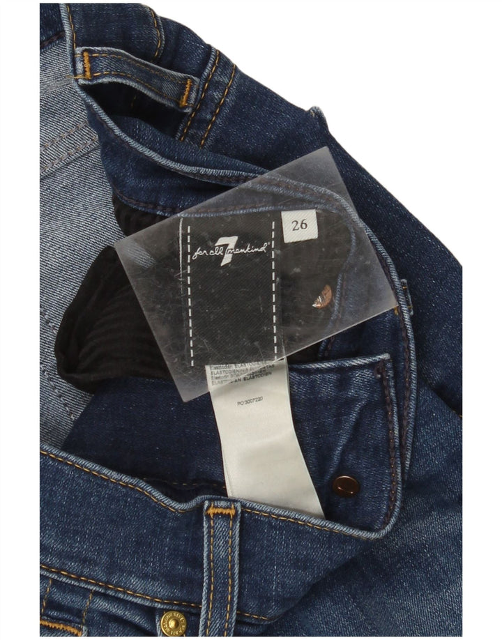 Женские узкие джинсы 7 FOR ALL MANKIND W26 L28, синий хлопок