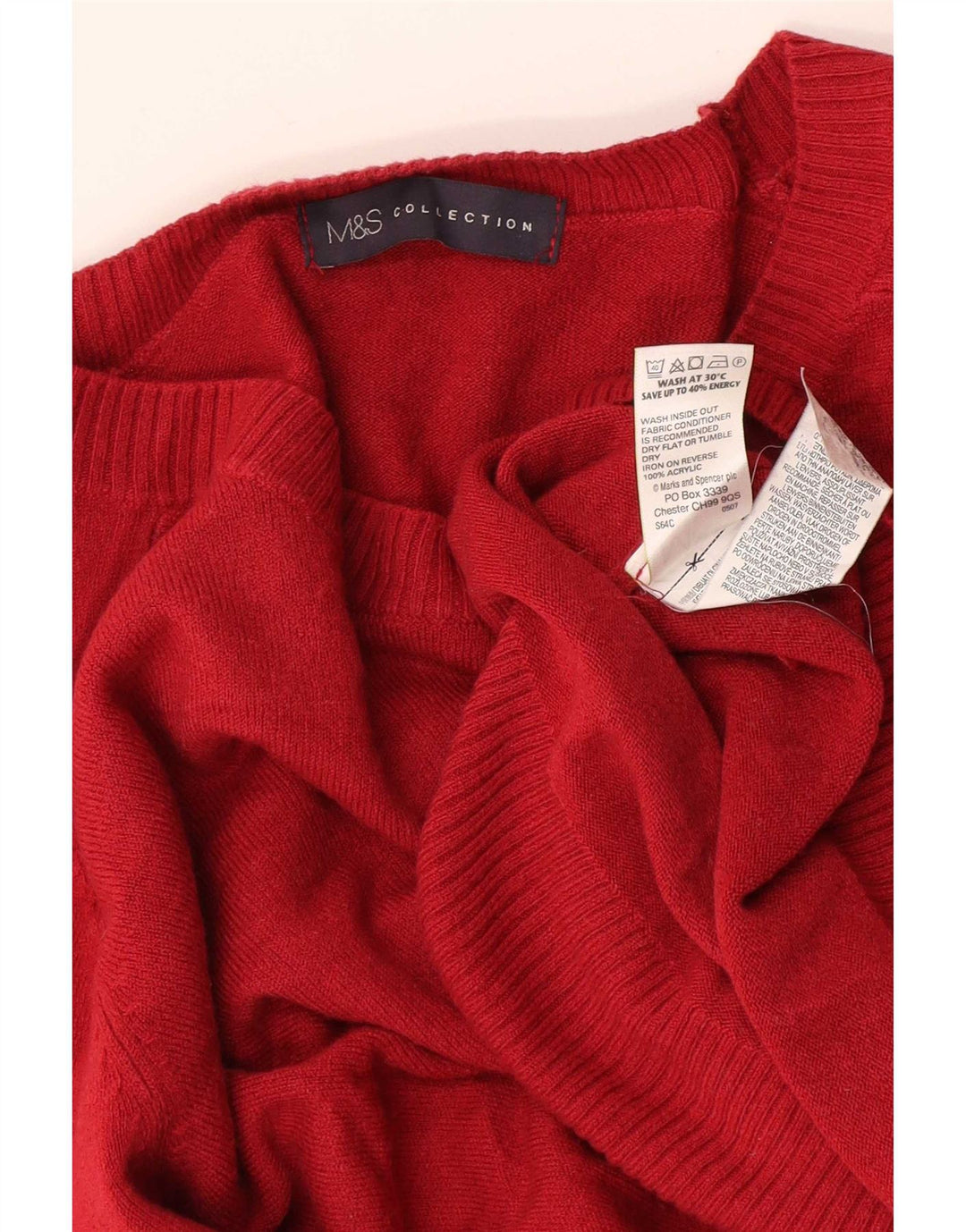 Женский джемпер с вырезом «лодочка» Marks & Spencer UK 14, средний красный акрил
