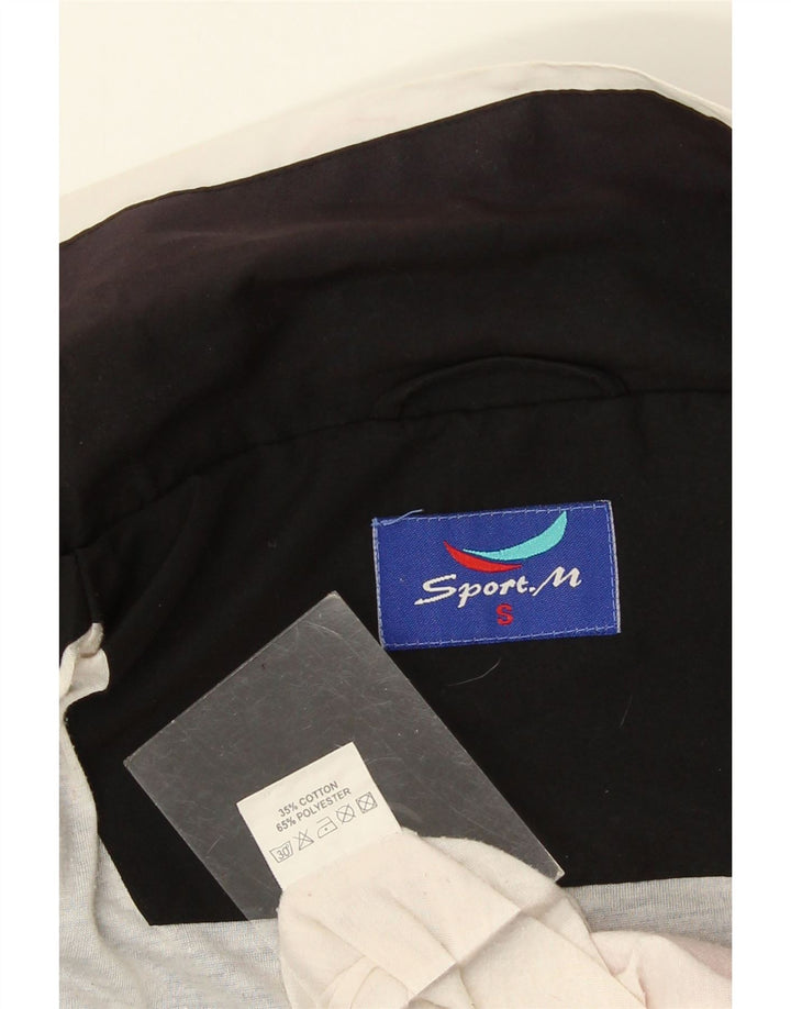 Винтажный мужской спортивный костюм, верхняя куртка, маленький черный полиэстер с цветными блоками