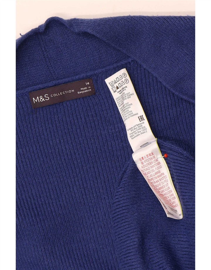 Женский удлиненный открытый кардиган Marks & Spencer UK 14, большой синий