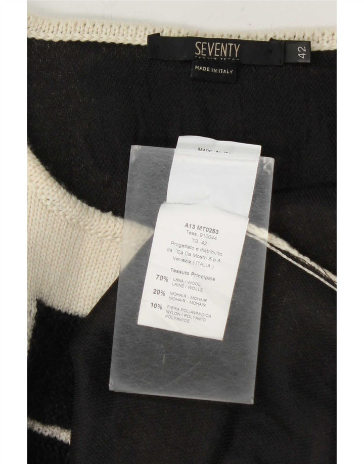 Укороченный открытый кардиган Seventy Womens IT 42, средний цвет с белым геометрическим узором