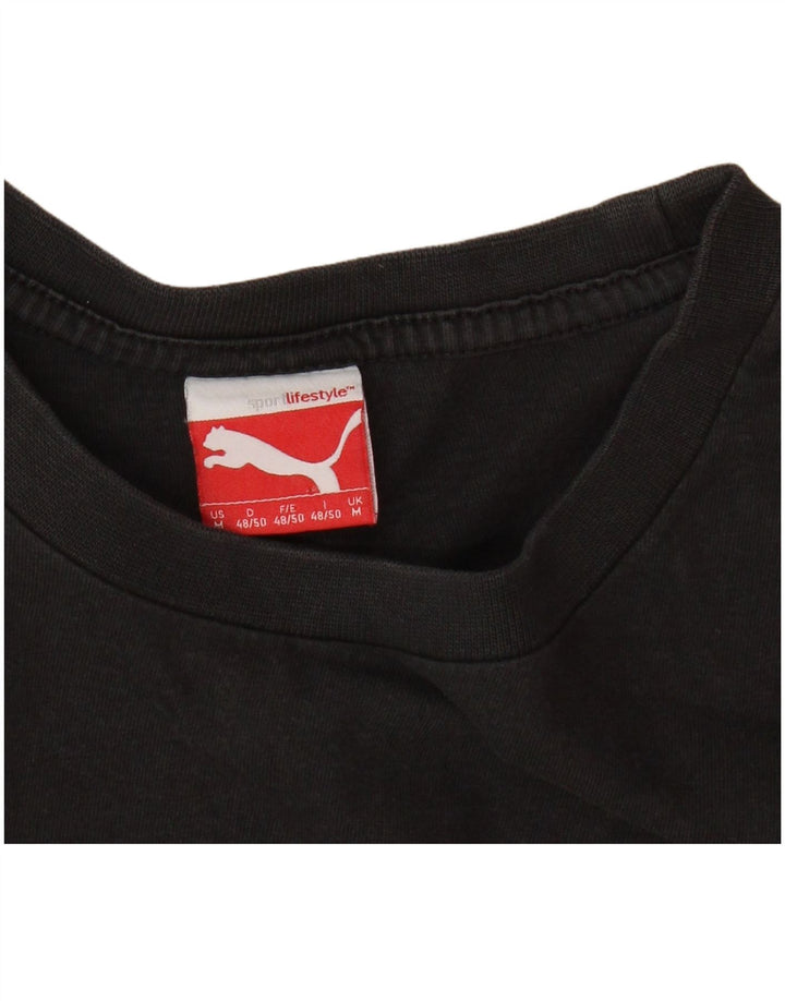 PUMA Mens Graphic T-Shirt Top Medium Black