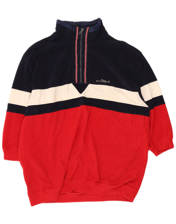 Мужской флисовый джемпер Chervo с рукавом 3/4 IT 54 XL Красный с цветными блоками Sports