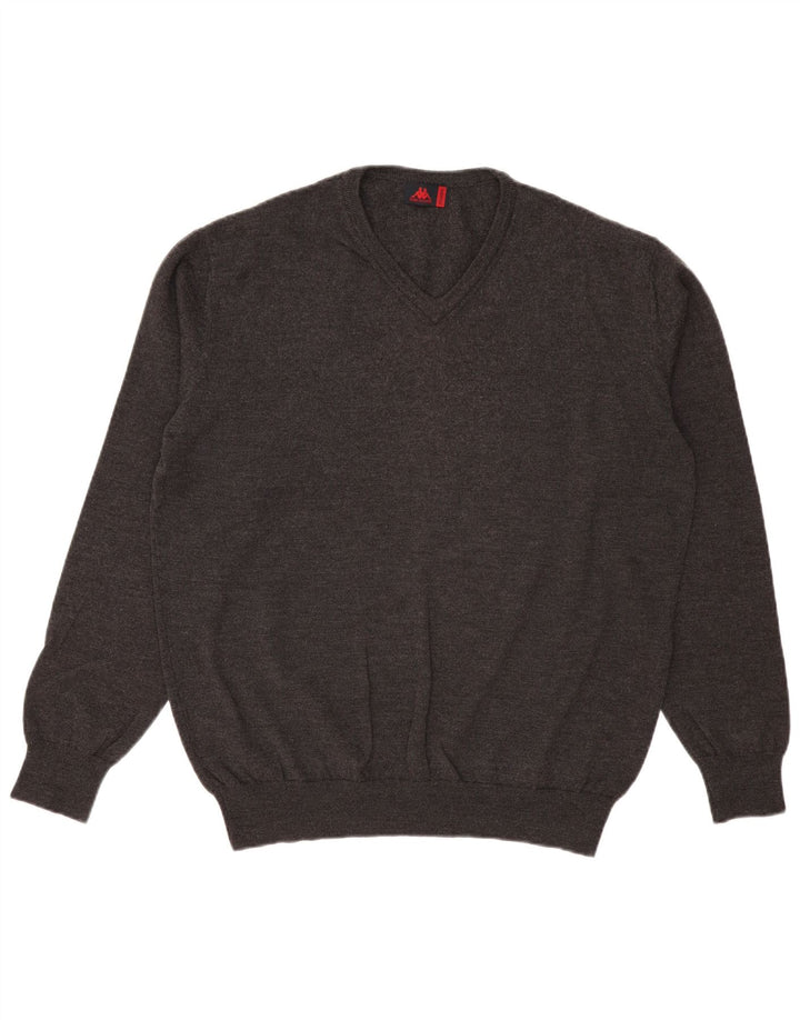 KAPPA Мужской свитер с v-образным вырезом 2XL Серый