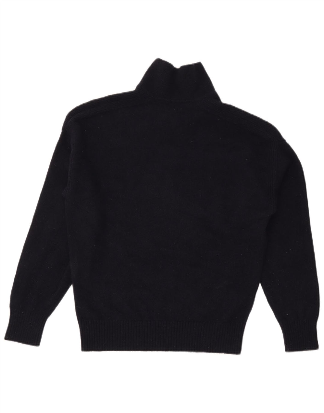 Женский джемпер с воротником поло MASSIMO DUTTI UK 14, средний темно-синий, шерсть