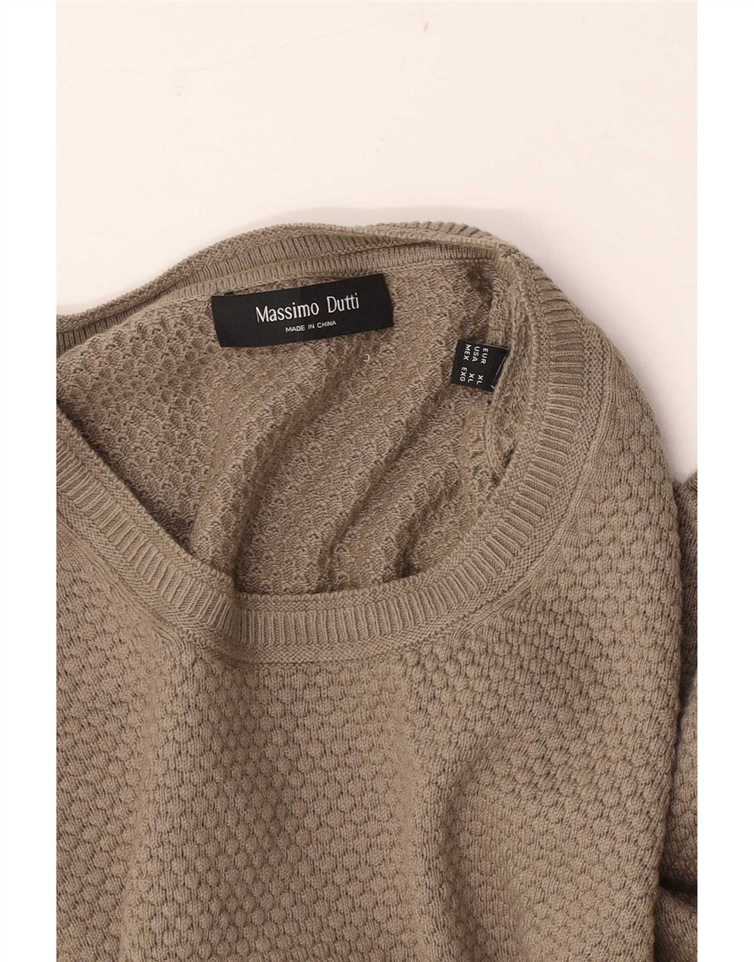 Мужской свитер с круглым вырезом Massimo Dutti XL бежевый