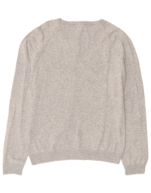 Женский кардиган Zara UK 16, большой серый хлопок с крапинками
