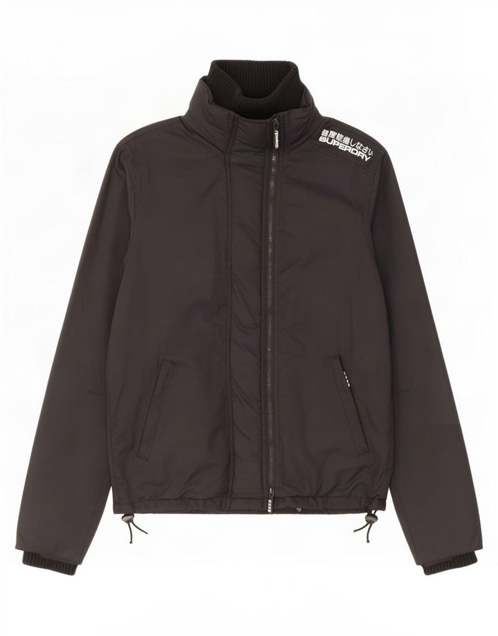 Мужская дождевик с рисунком Superdry UK 40, большой черный нейлон