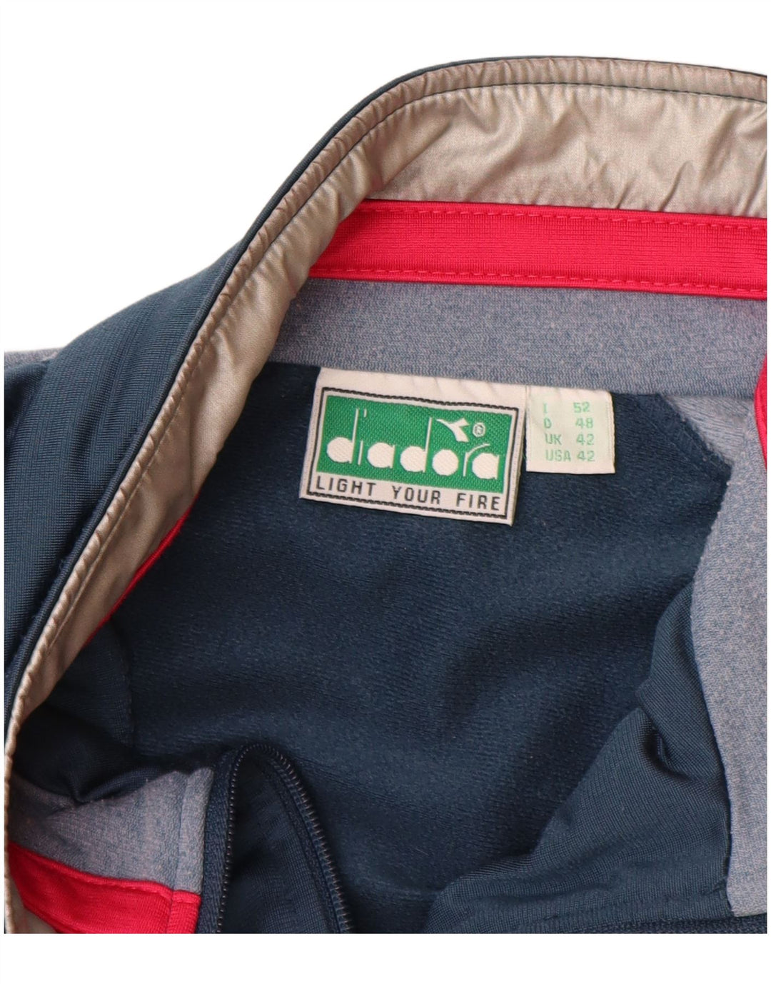 Мужской спортивный костюм DIADORA, верхняя куртка UK 42, большой темно-синий цвет с цветными блоками