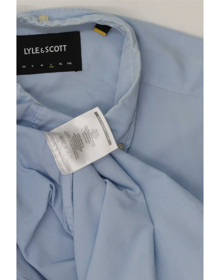 Мужская рубашка Lyle & Scott, большая синяя хлопковая ткань