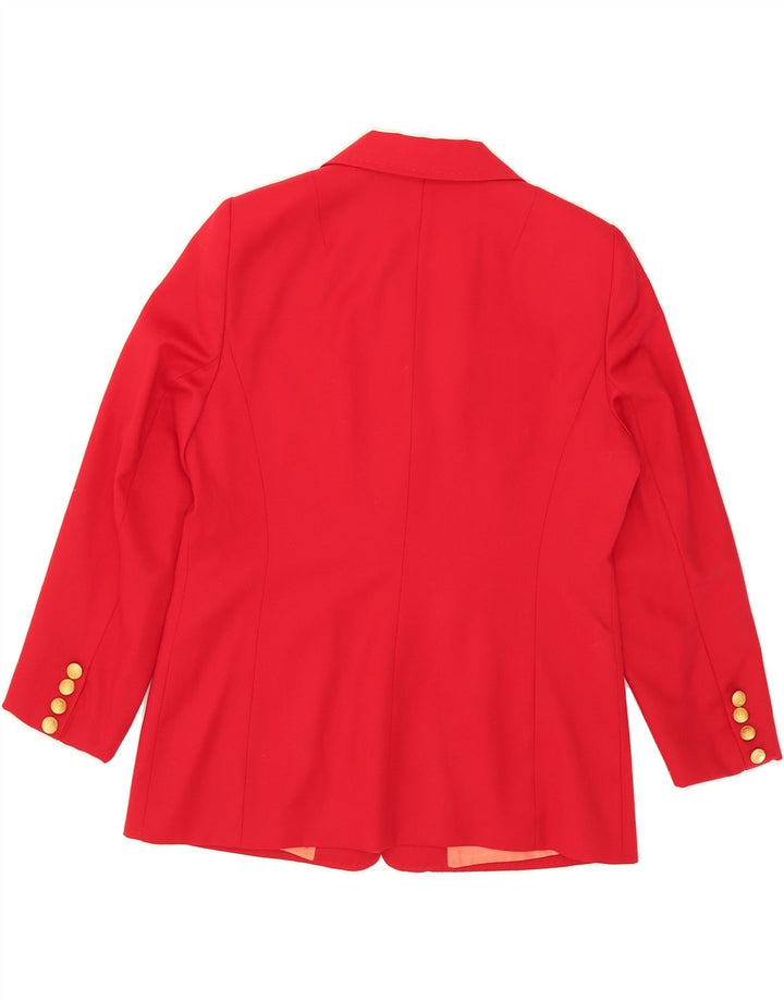 VINTAGE Womens 3 Button Blazer Jacket UK 14 Large Red Vintage Vintage and Second-Hand Vintage from Messina Hembry 