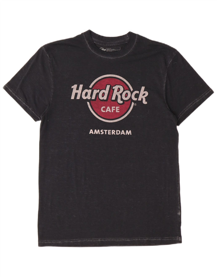 Мужская футболка с графическим рисунком Hard Rock Cafe Amsterdam, черный хлопок среднего размера