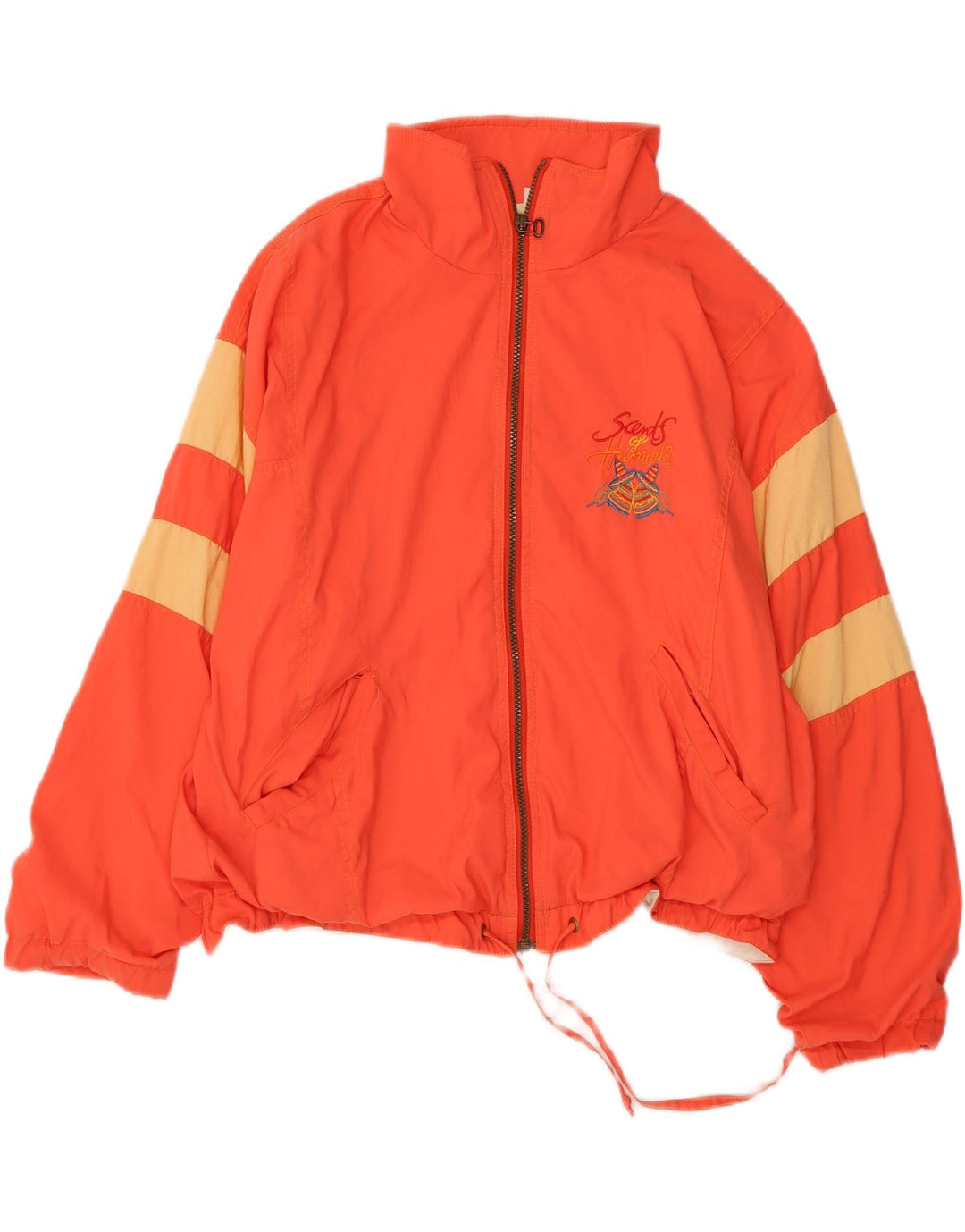 Женский спортивный костюм VINTAGE, верхняя куртка UK 12, средний оранжевый цвет с цветными блоками