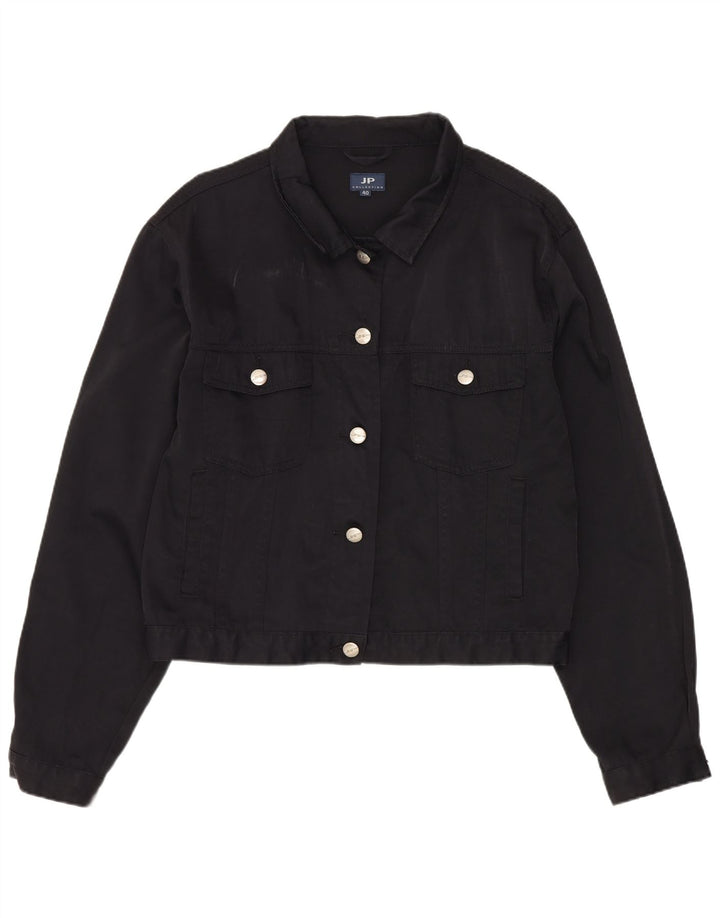 JP COLLECTION Женский укороченный бомбер EU 40, средний черный нейлон