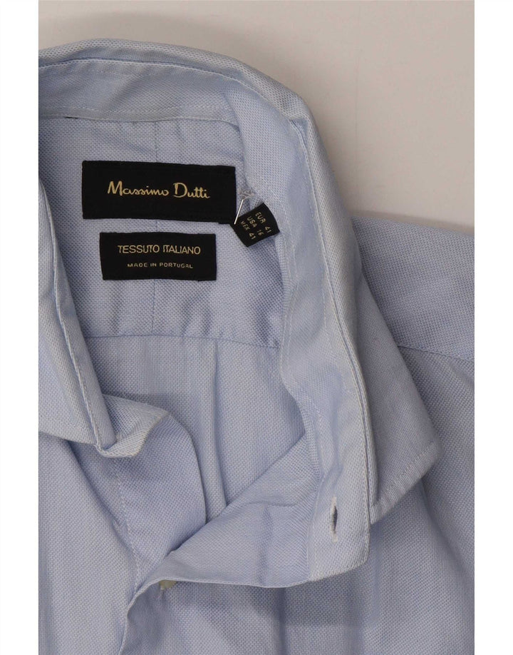 Мужская деловая рубашка Massimo Dutti, размер 41, большая синяя
