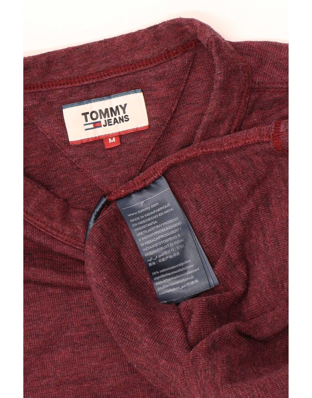 Мужской топ Tommy Hilfiger с длинным рукавом, средний бордовый, крапчатый хлопок
