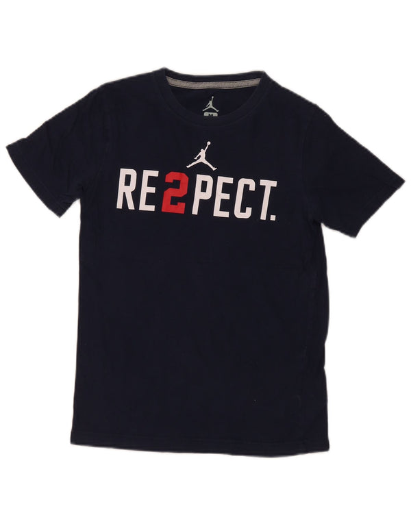 Jordan Boys Graphic T-Shirt Top 10-11 Years Navy Blue Cotton