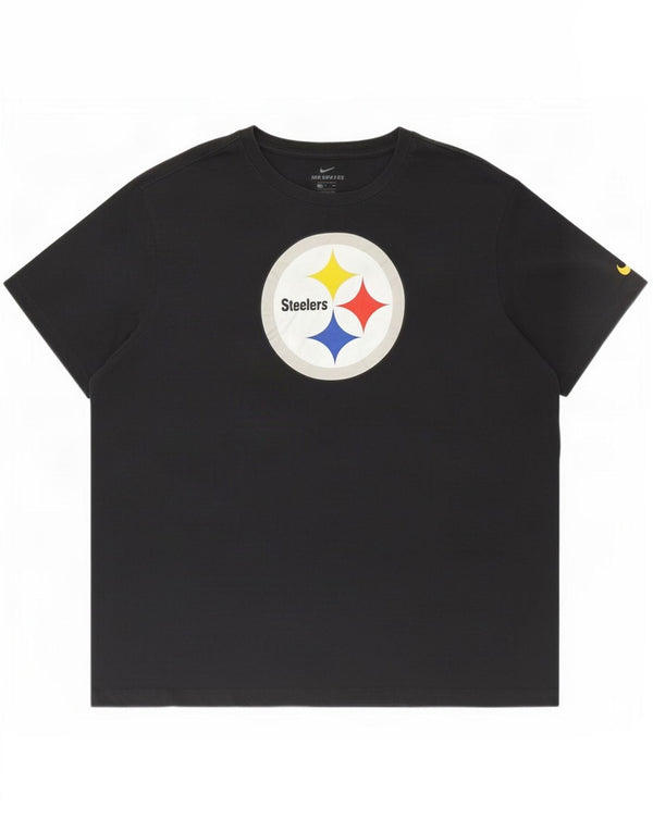 Мужская футболка с рисунком Nike Pittsburgh Steelers, черный хлопок, 2XL