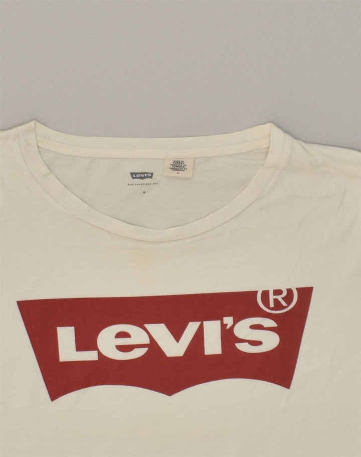 LEVI'S Womens San Francisco Graphic T-Shirt Top UK 12 Medium Off White | Vintage Levi's | Thrift | Second-Hand Levi's | Used Clothing | Messina Hembry 