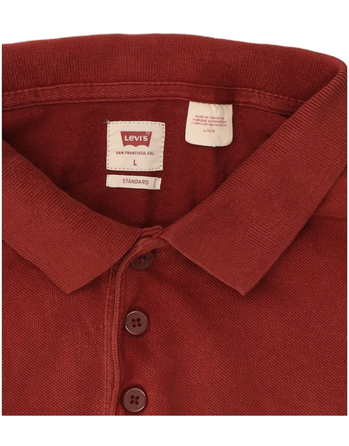 Мужская стандартная рубашка поло Levi's, большой бордовый хлопок, хлопок