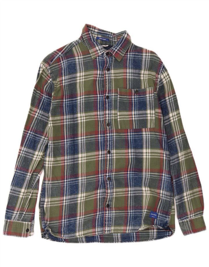 Мужская фланелевая рубашка Jack & Jones среднего размера, зеленая клетка, хлопок
