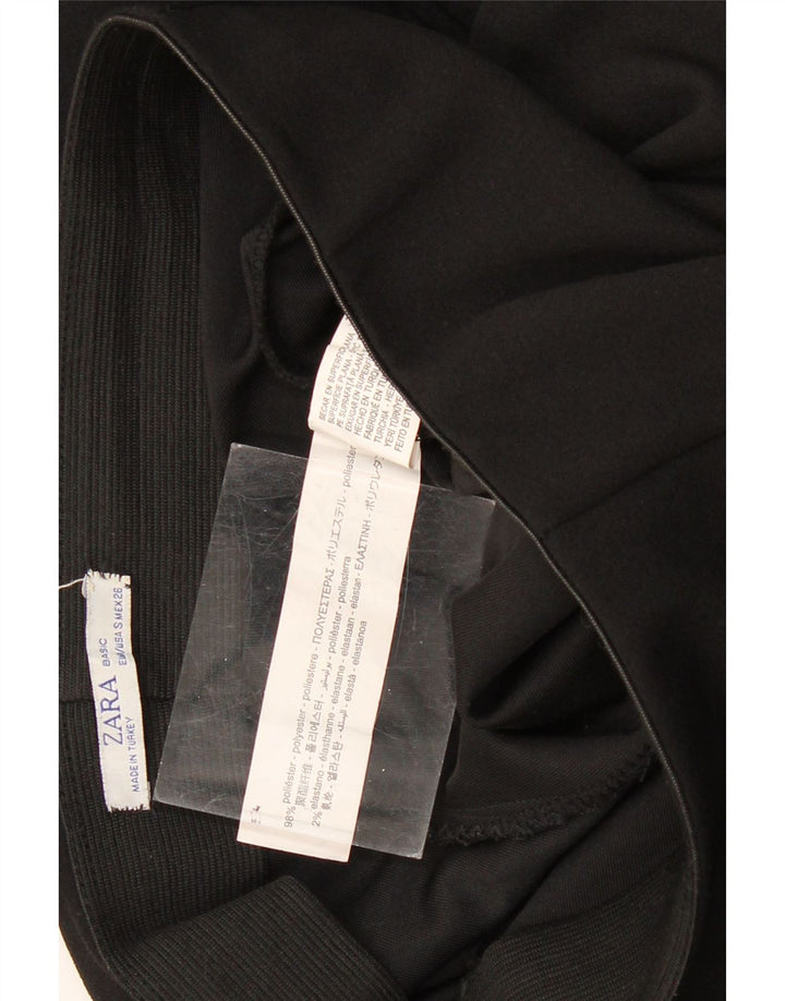 Женские широкие капри ZARA, маленькие W26 L20, черный полиэстер