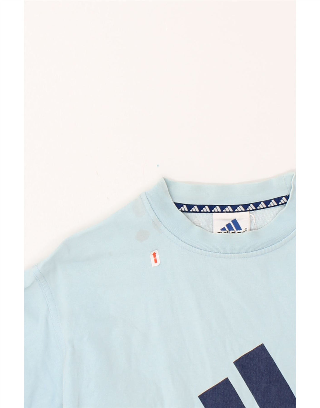 ADIDAS Mens Graphic Sweatshirt Jumper UK 34/36 Small Blue Vintage Adidas and Second-Hand Adidas from Messina Hembry 