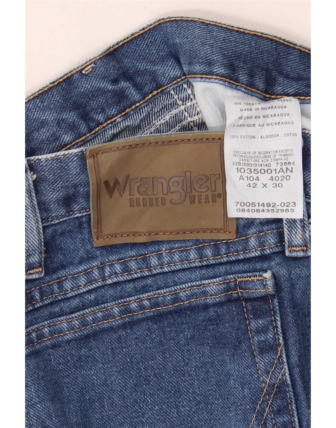 Мужские прямые джинсы Wrangler W42 L30 синие, хлопок