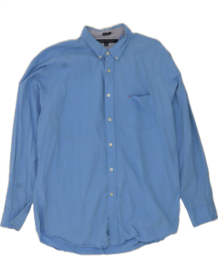 TOMMY HILFIGER Mens Shirt XL Blue Cotton Vintage Tommy Hilfiger and Second-Hand Tommy Hilfiger from Messina Hembry 
