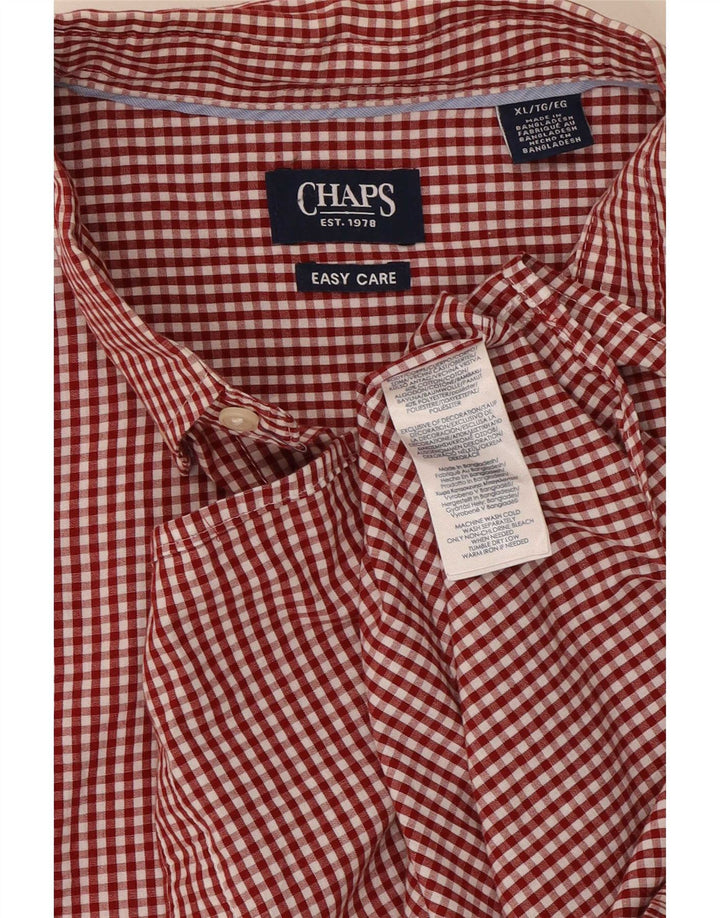 Мужская рубашка Chaps XL из хлопка в красную клетку