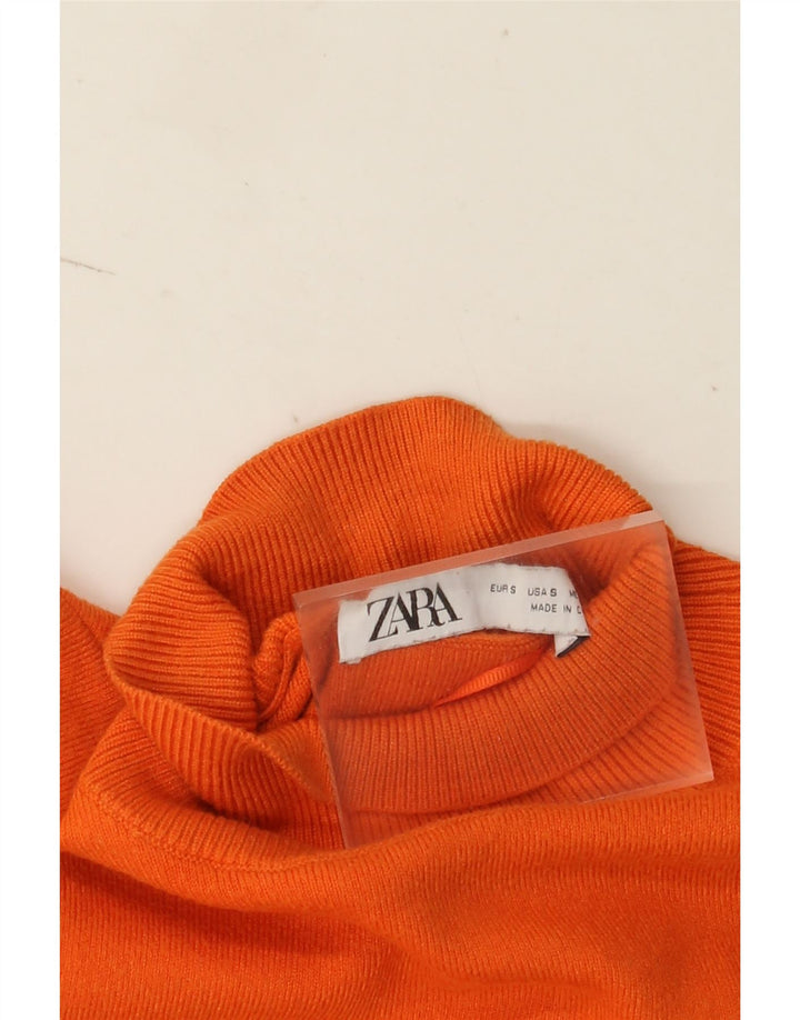 Женское платье-джемпер Zara UK 8, маленькое оранжевое