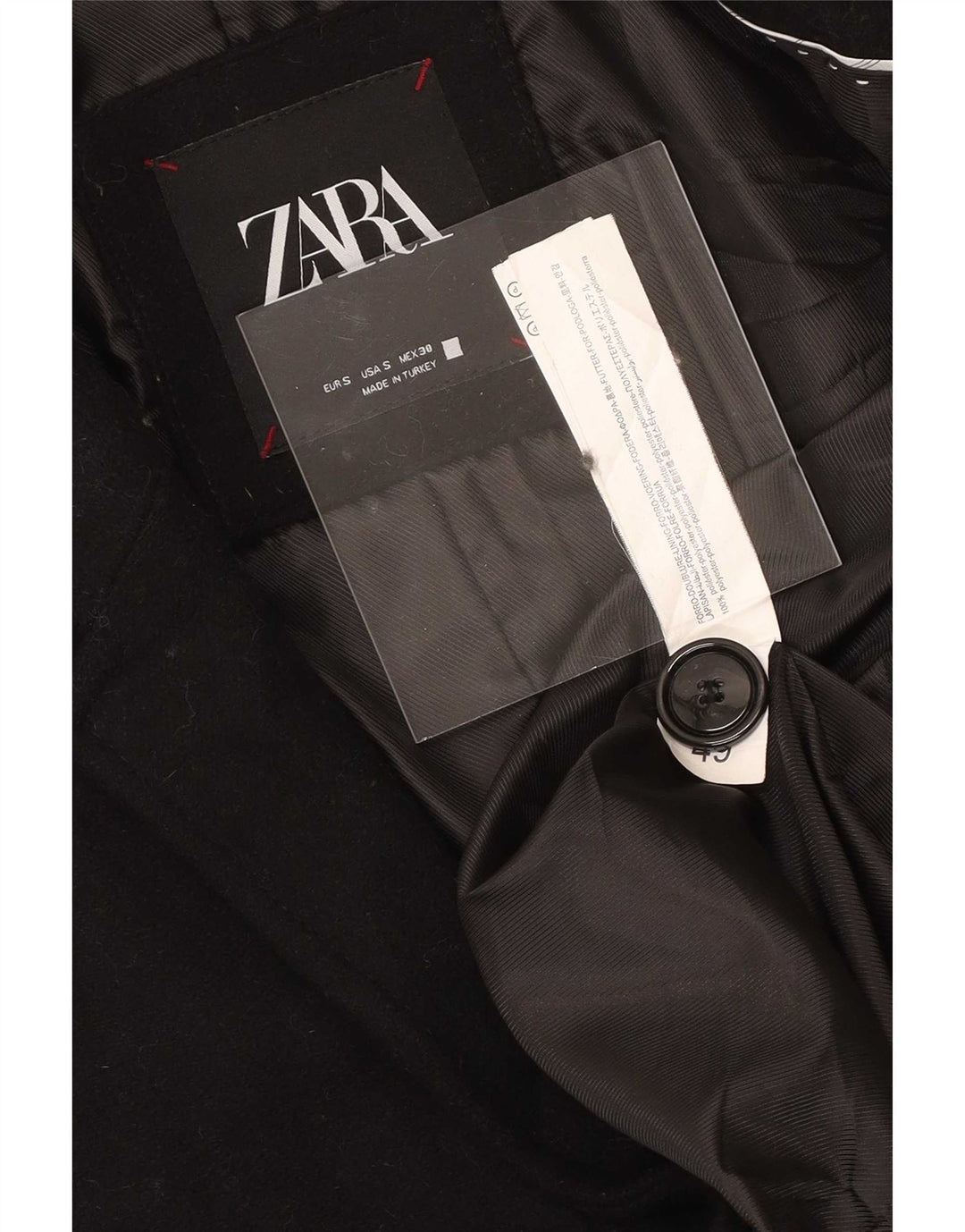 Мужское пальто Zara UK 36 маленькое черное