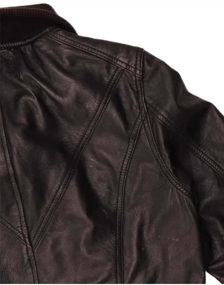 Женская кожаная куртка Pull & Bear UK 14, большая черная кожа