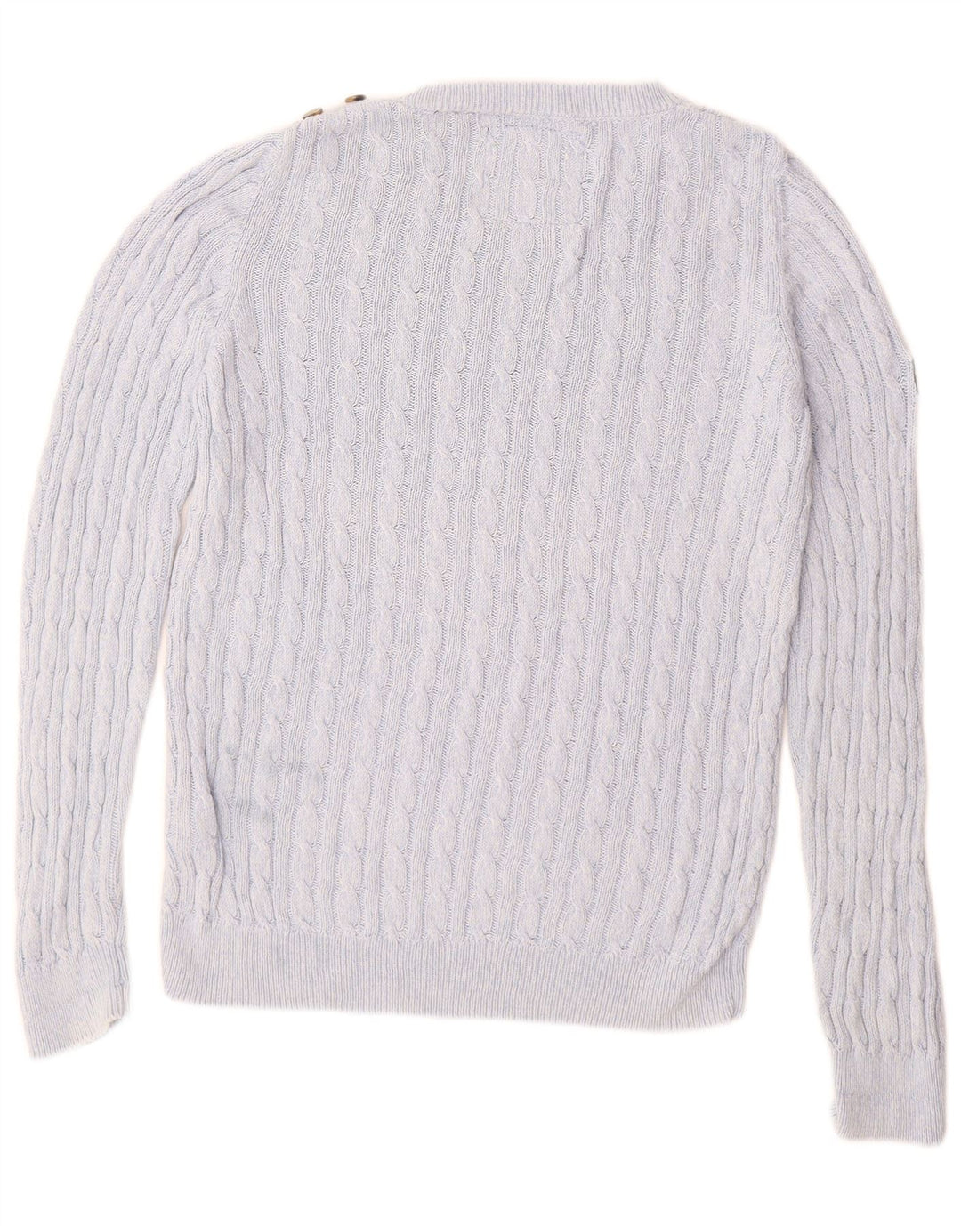 SUPERDRY Женский свитер с вырезом «лодочка», Великобритания 14, большой синий хлопок